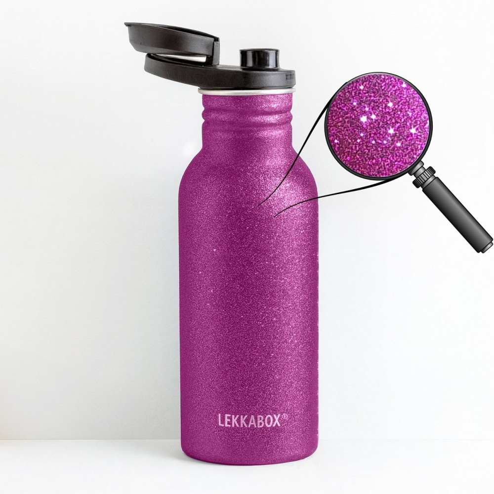 Lekkabox Glitter Ανοξείδωτο Παγούρι 500ml Pink
