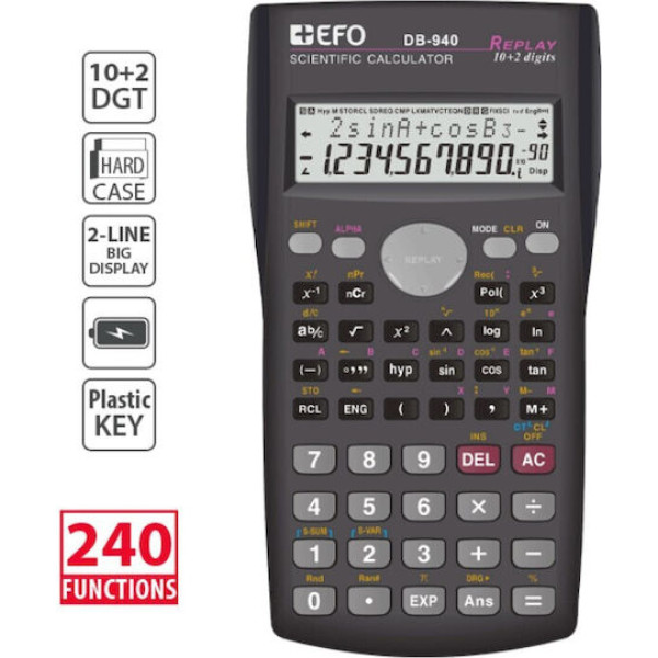 +EFO Επιστημονική Αριθμομηχανή DB-940 240 Λειτουργίες 9x16cm