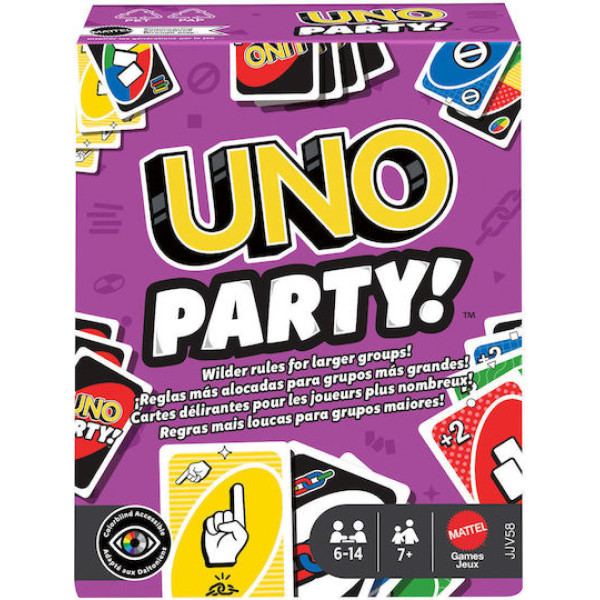 Mattel Uno Party Επιτραπέζιο Παιχνίδι με Κάρτες (JJV58)