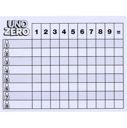 Mattel Uno Zero Επιτραπέζιο Παιχνίδι με Κάρτες (JHH48)