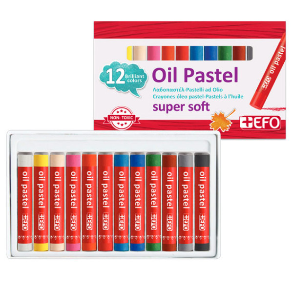 +EFO Λαδοπαστέλ Soft 12 Χρώματα Ø10mmx70mm