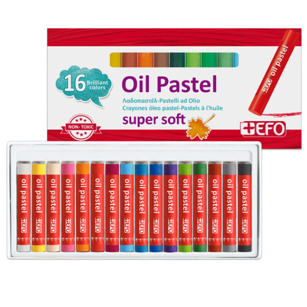 +EFO Λαδοπαστέλ Soft 16 χρώματα Ø10mmx70mm
