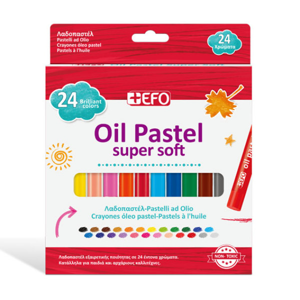 +EFO Λαδοπαστέλ Soft 24 χρώματα Ø10mmx70mm
