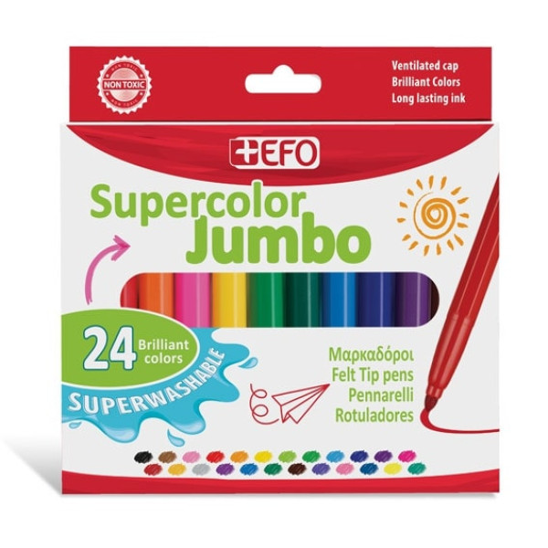 +EFO Μαρκαδόροι Supercolor Jumbo 24τεμ