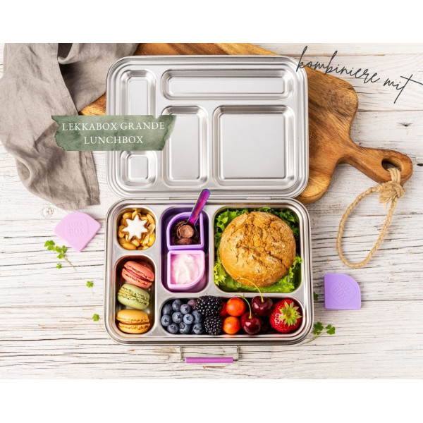 Lekkabox Grande Ανοξείδωτο Φαγητοδοχείο με 5 χωρίσματα (Forest)