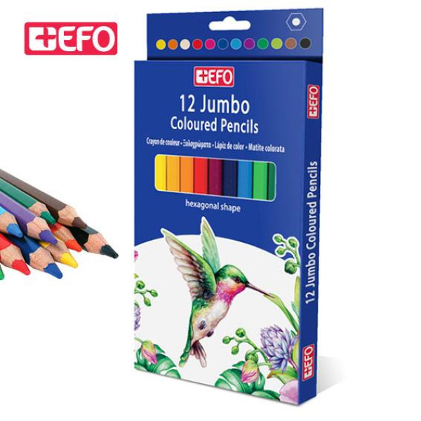 +EFO Ξυλομπογιές Jumbo 12 Χρώματα