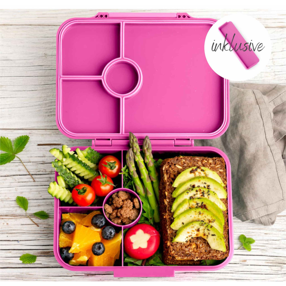 Lekkabox Classic Φαγητοδοχείο Tritan με 4 χωρίσματα (Berry)