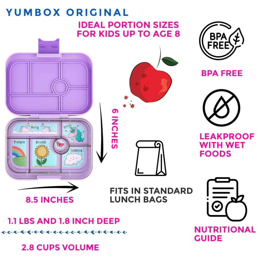 Yumbox Original Φαγητοδοχείο με 6 χωρίσματα (Lavante Purple - Unicorn)