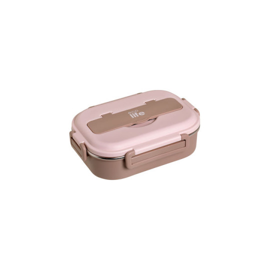 EcoLife Φαγητοδοχείο 1Lt 3 Θέσεων Ροζ
