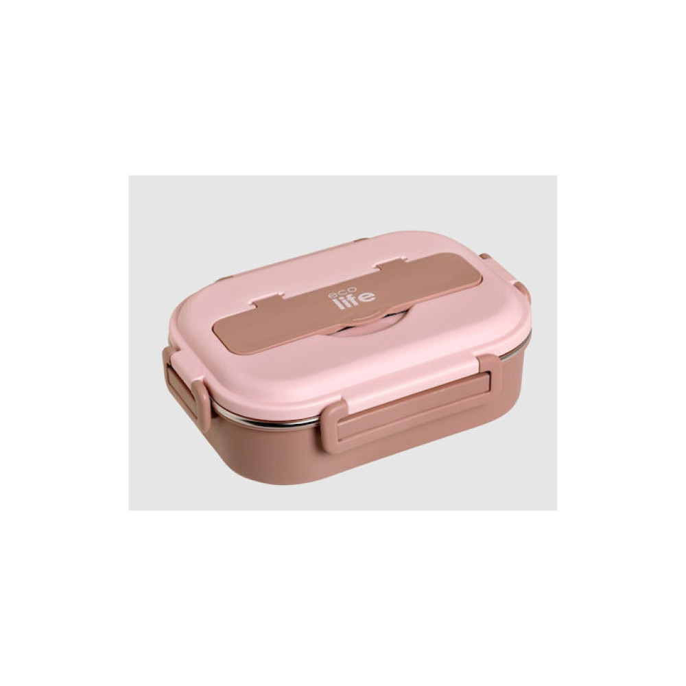 EcoLife Φαγητοδοχείο 1Lt 3 Θέσεων Ροζ
