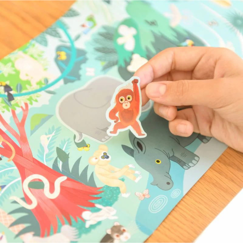 Poppik Sticker box με 100 αυτοκόλλητα - Άγρια Ζώα 