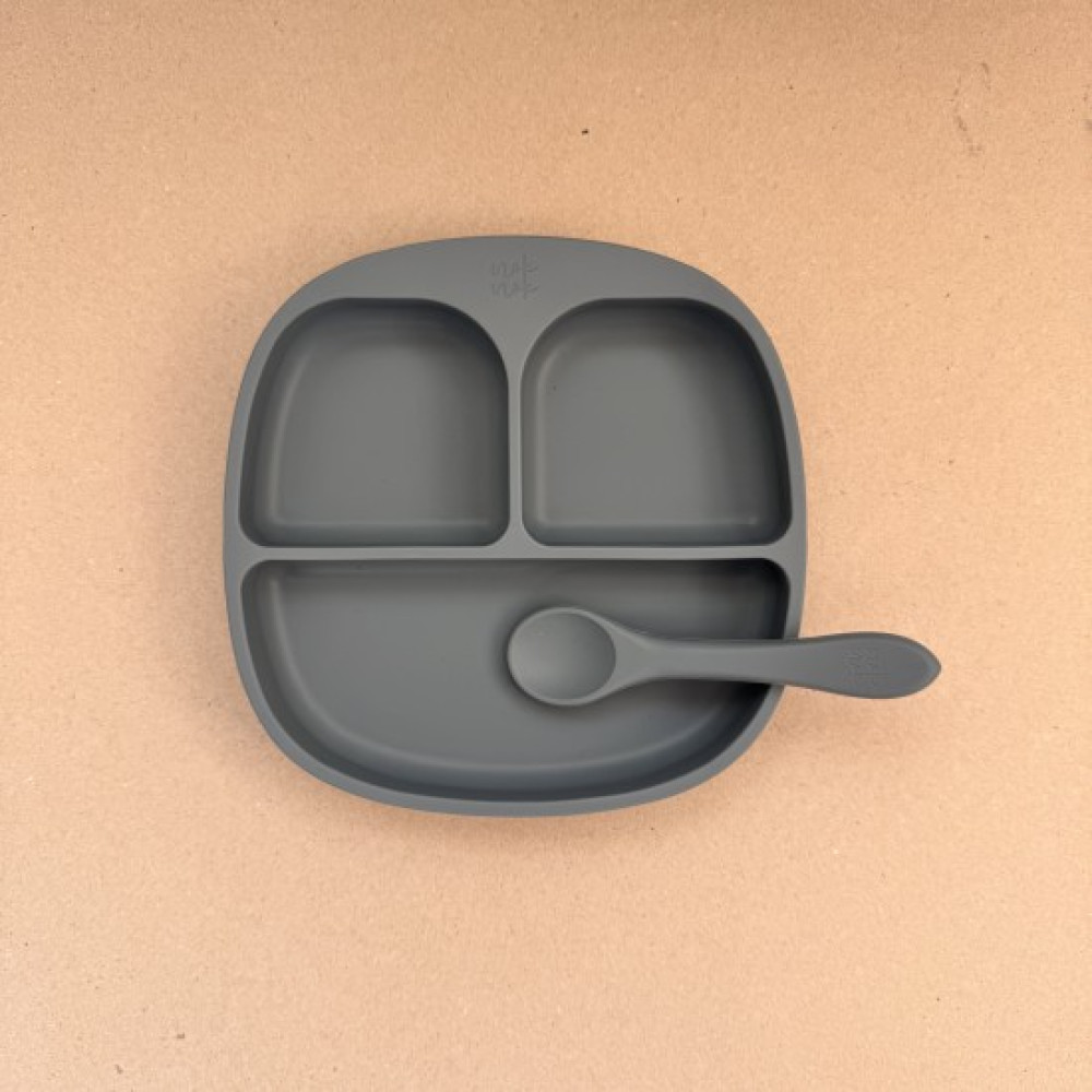 Nok Nok Σετ Baby Led Weaning Πιάτο και Κουτάλι (Iron)