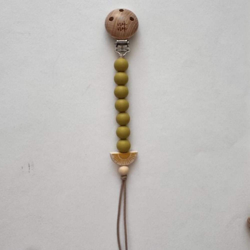 Nok Nok Κλιπ Πιπίλας από Χάντρες Σιλικόνης (Sunrise Sun Citrus)