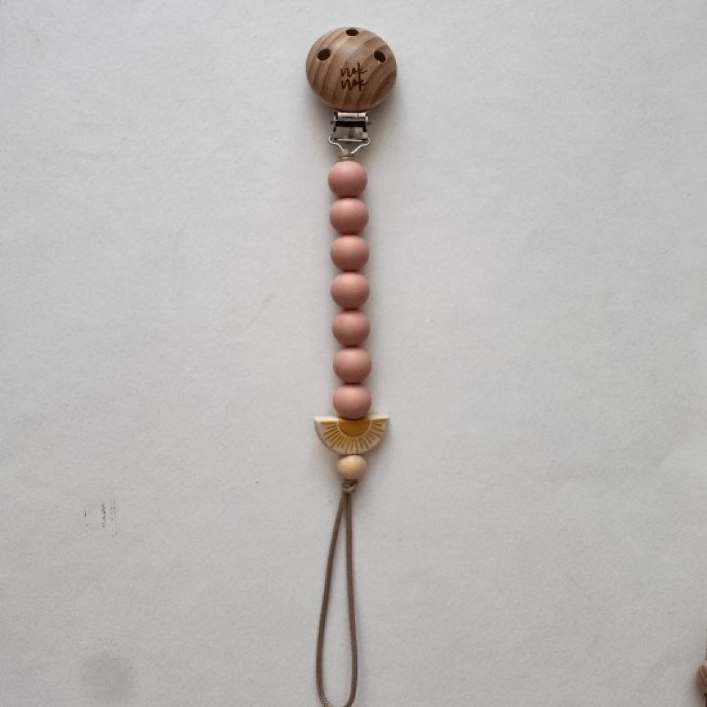 Nok Nok Κλιπ Πιπίλας από Χάντρες Σιλικόνης (Sunrise Sun Rose)