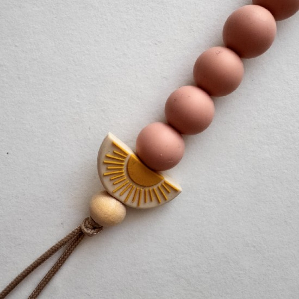 Nok Nok Κλιπ Πιπίλας από Χάντρες Σιλικόνης (Sunrise Sun Rose)