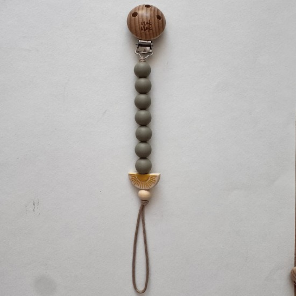 Nok Nok Κλιπ Πιπίλας από Χάντρες Σιλικόνης (Sunrise Sun Sage)