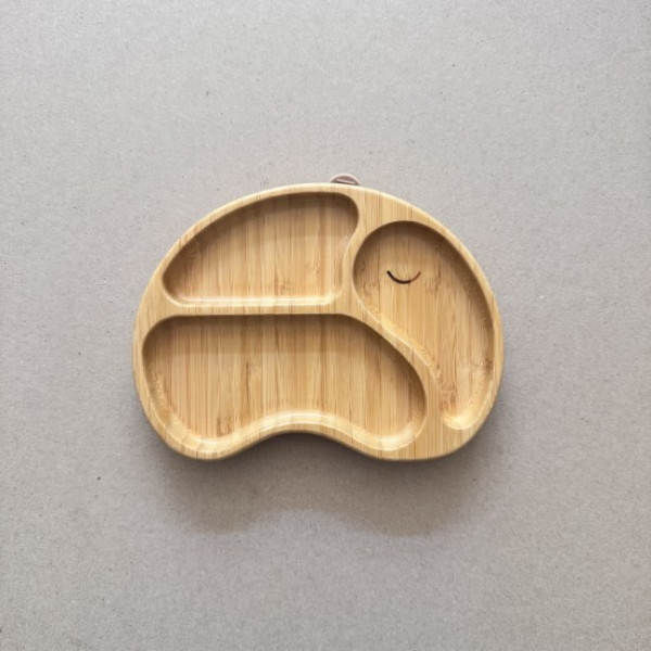 Nok Nok Οικολογικό Εκπαιδευτικό Πιάτο Bamboo με Αντιολισθητική Βάση (Elephant)