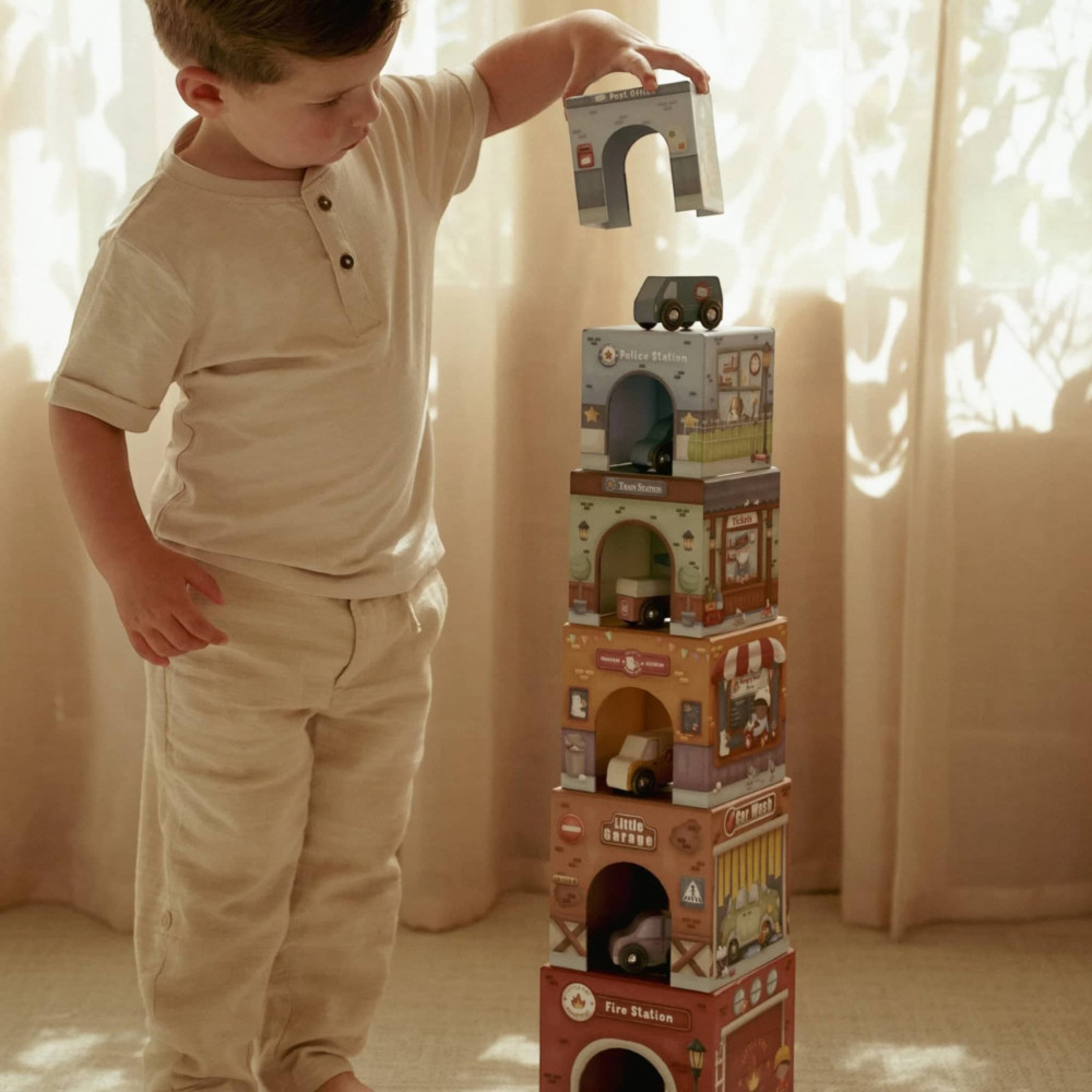 Little Dutch Πυραμίδα Ταξινόμησης με Αυτοκινητάκια FSC