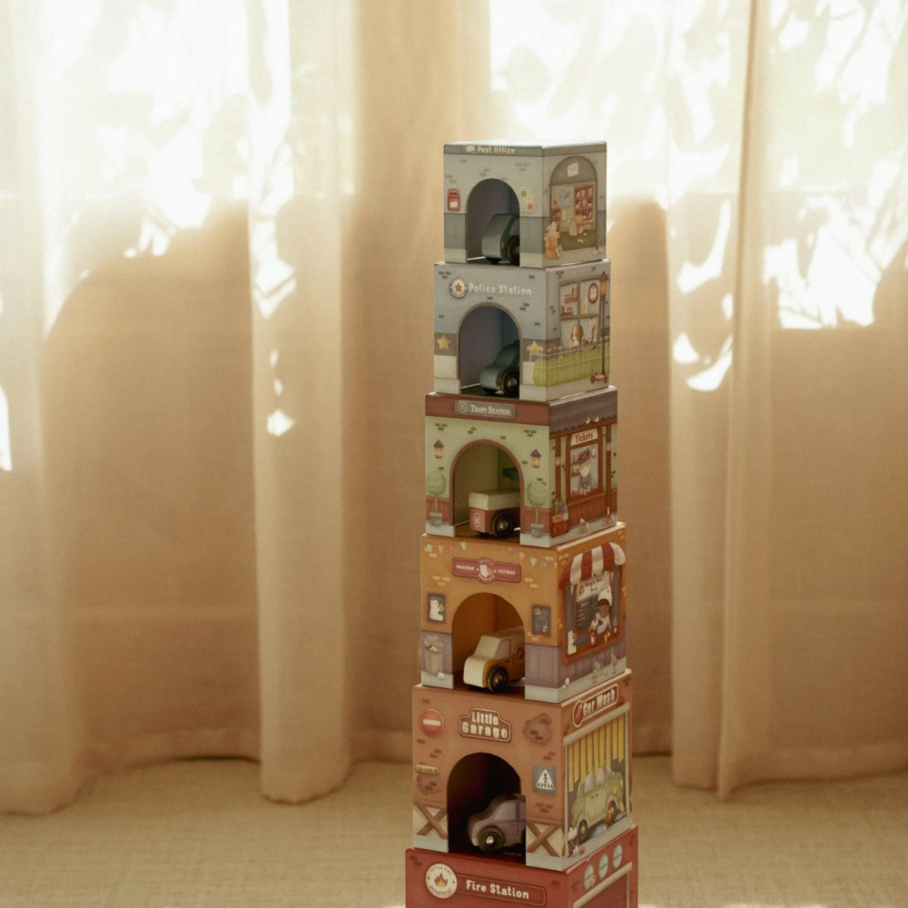 Little Dutch Πυραμίδα Ταξινόμησης με Αυτοκινητάκια FSC