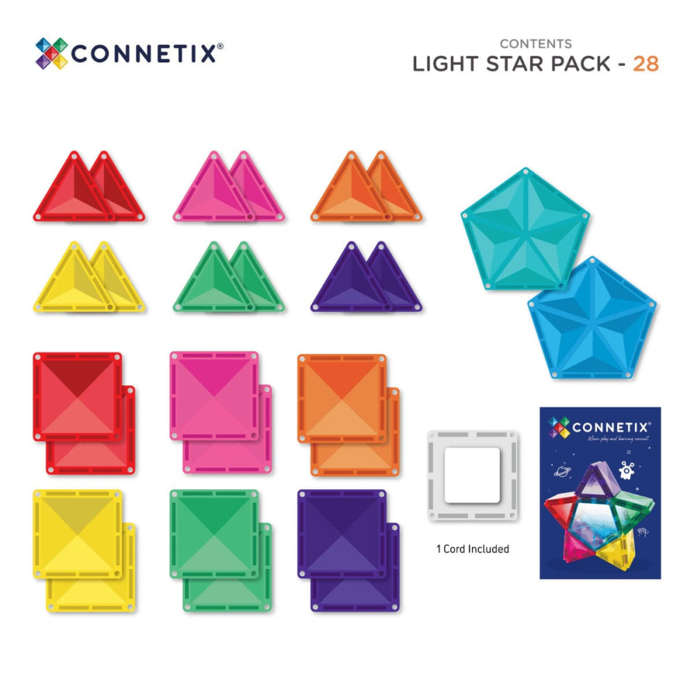 Connetix Light Star Μαγνητικά Τουβλάκια Κατασκευών 28τμχ.