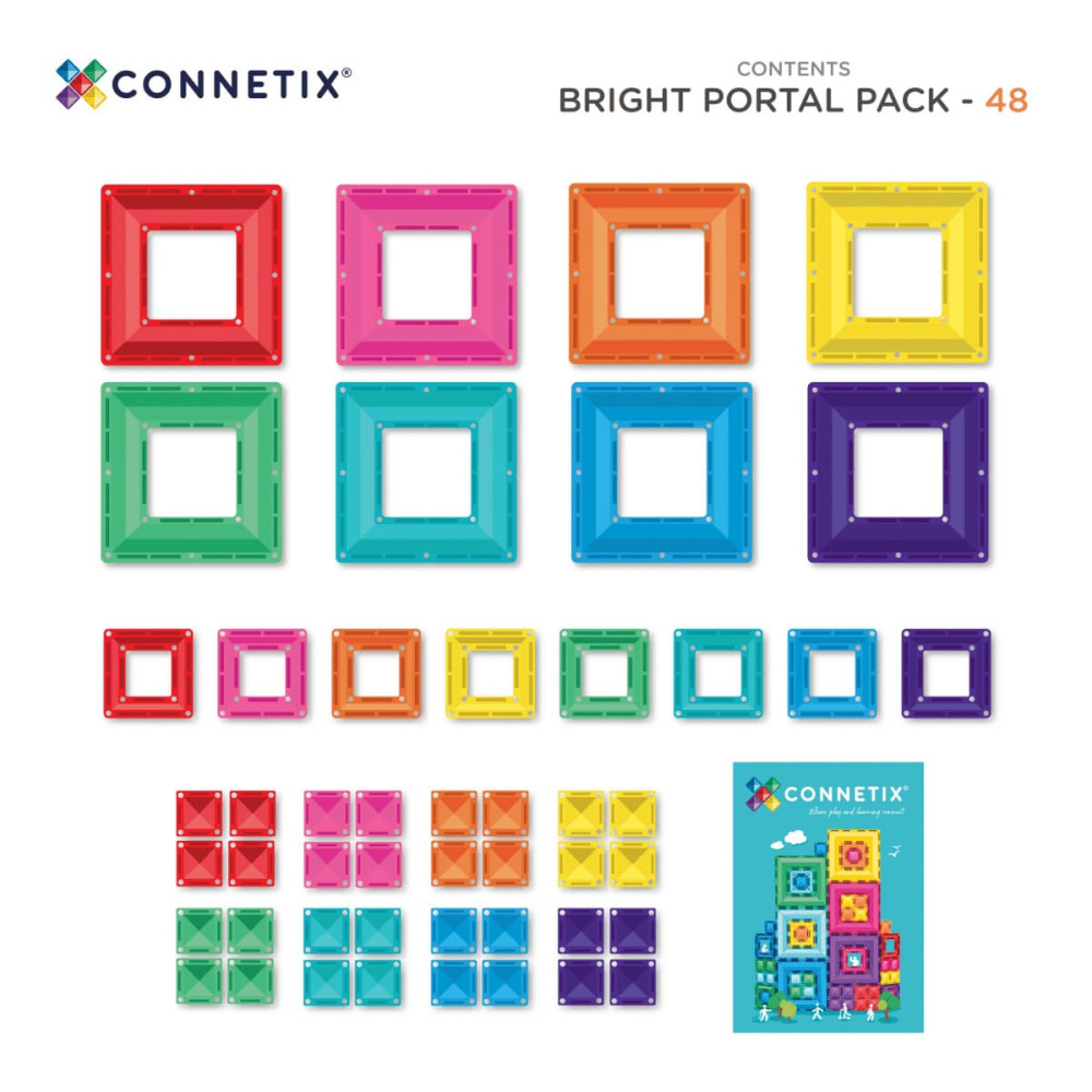 Connetix Bright Portal Μαγνητικά Τουβλάκια Κατασκευών 48τμχ.