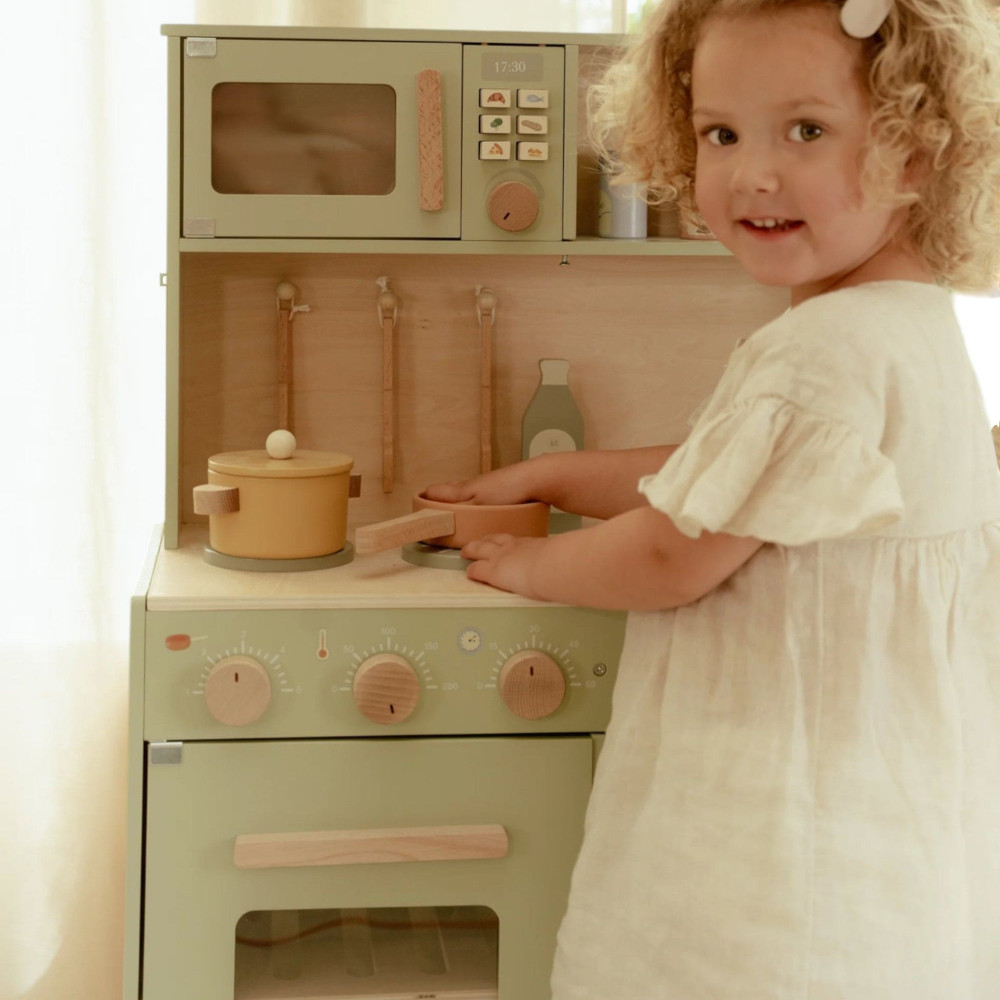 Little Dutch Ξύλινη Κουζίνα με Αξεσουάρ Παιχνιδιού Μέντα FSC