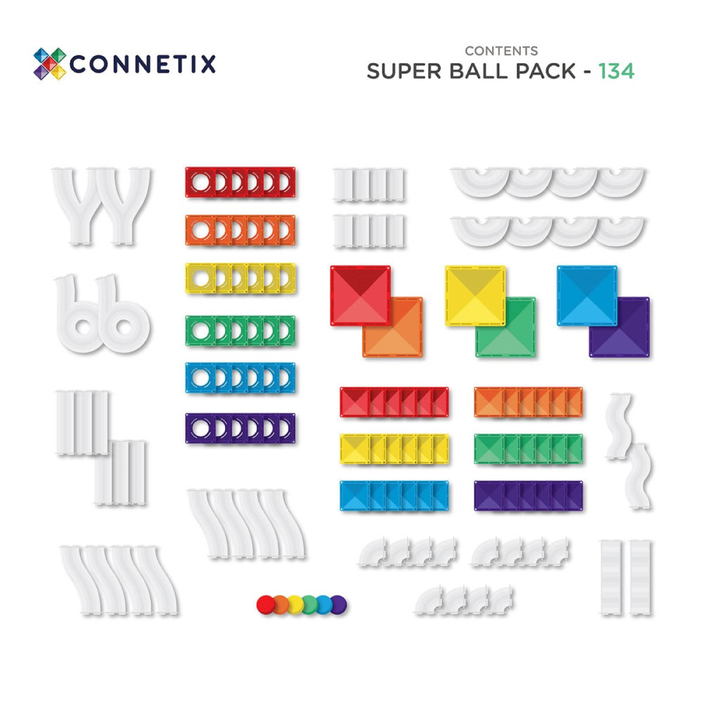 Connetix Super Ball Run Pack Μαγνητικά Τουβλάκια Κατασκευών 134τμχ.