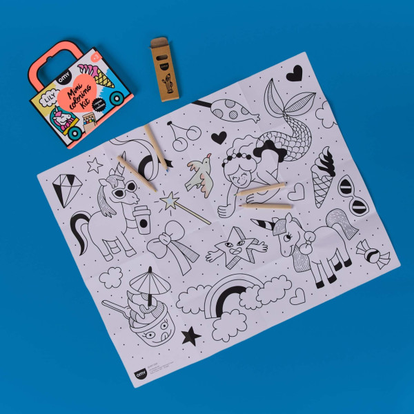 OMY Αφίσα Ζωγραφικής Μίνι με Ξυλομπογιές Μονόκεροι On the Go