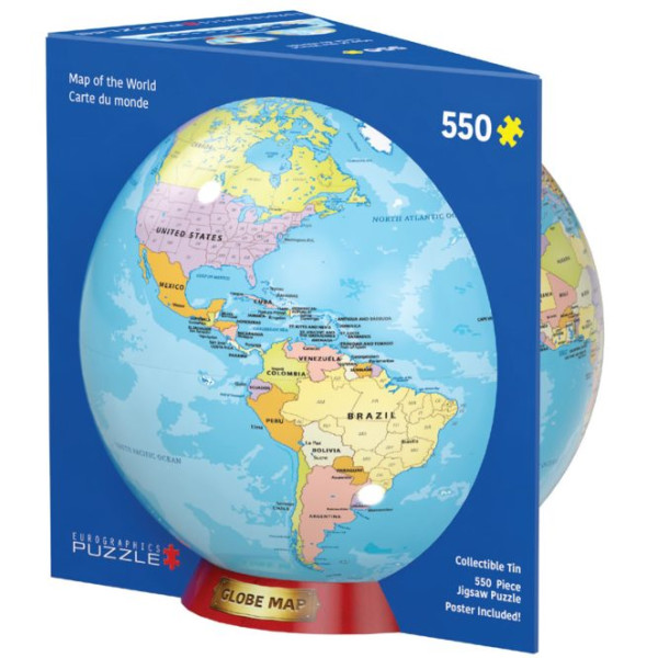 Eurographics Map of the World Μεταλλική Συσκευασία Puzzle 550τμχ