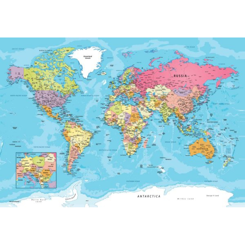 Eurographics Map of the World Μεταλλική Συσκευασία Puzzle 550τμχ