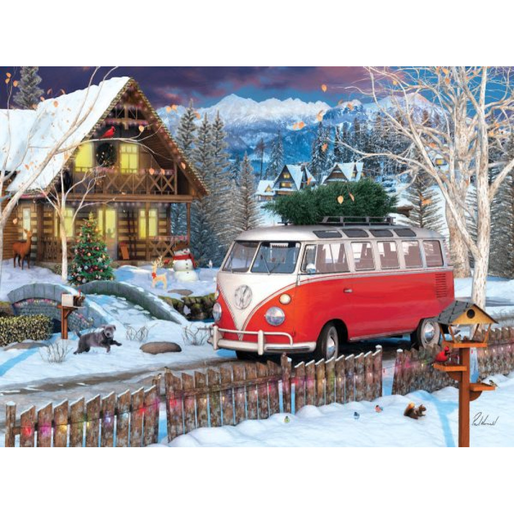 Eurographics VW Christmas Bus Μεταλλική Συσκευασία Puzzle 550τμχ