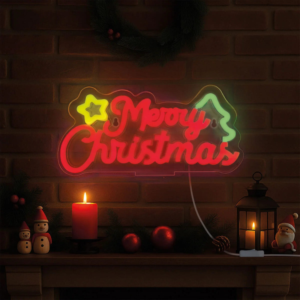 Legami Neon-Effect LED Sign - It's A Sign Merry Xmas