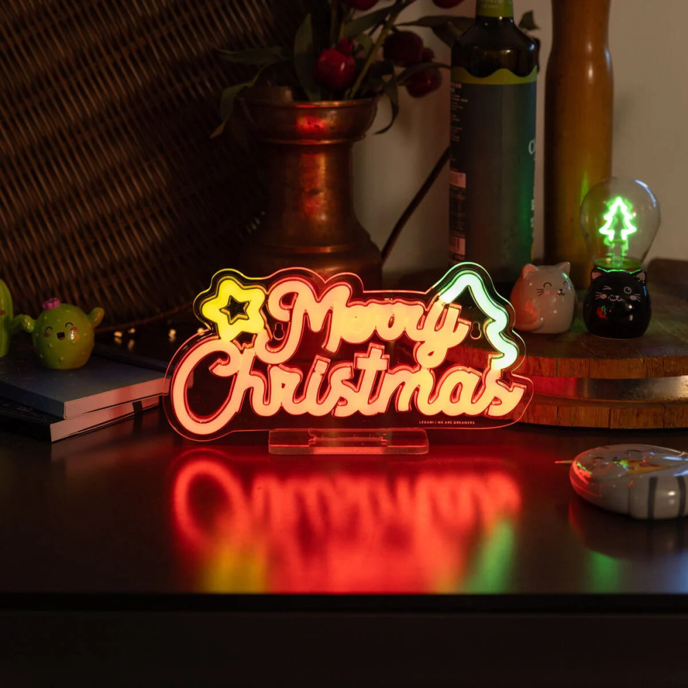 Legami Neon-Effect LED Sign - It's A Sign Merry Xmas