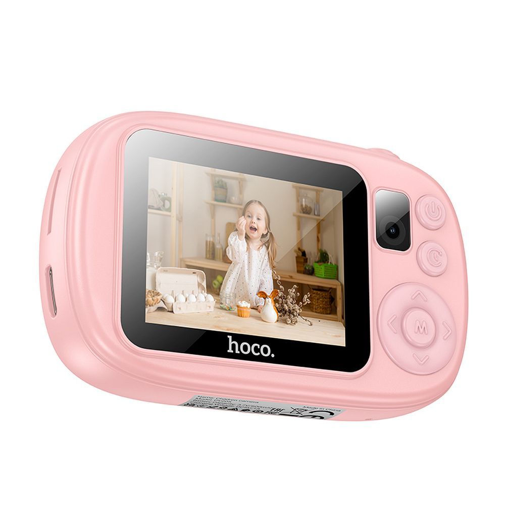 Hoco DV205 Παιδική Κάμερα - digital kids camera με selfie function 1MP  2,0" HD (Ροζ)