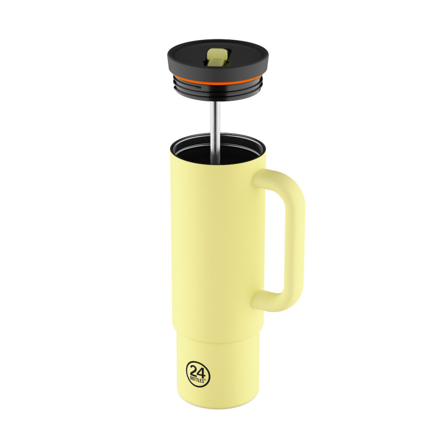 24Bottles Straw Cup Ανοξείδωτο Ποτήρι Θερμός με Καλαμάκι 0.80lt (Citrus)