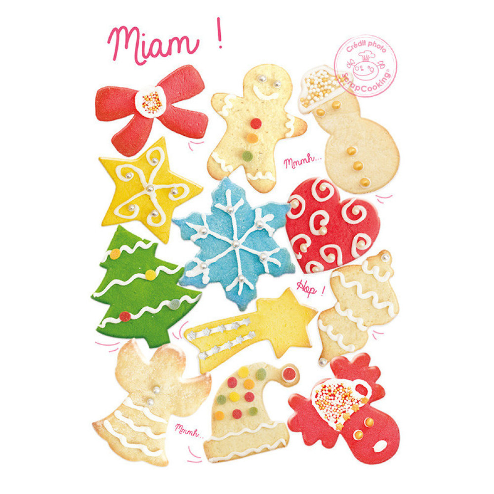 Scrap Cooking Φόρμα Σιλικόνης με 12 Σχέδια για Χριστουγεννιάτικα Μπισκότα