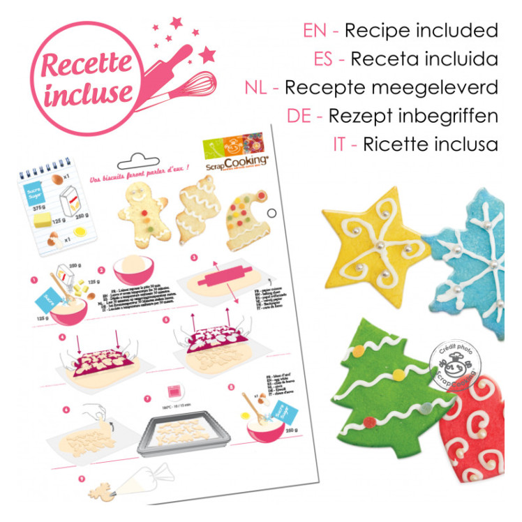 Scrap Cooking Φόρμα Σιλικόνης με 12 Σχέδια για Χριστουγεννιάτικα Μπισκότα