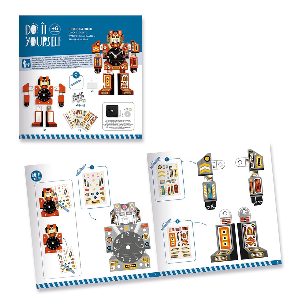 Djeco DIY Κατασκευάζω Ρολόι Τοίχου Ρομπότ