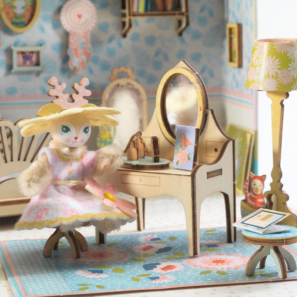 Djeco Diy Kατασκευάζω και Xρωματίζω Kουκλόσπιτο - Bαλιτσάκι "Alba"