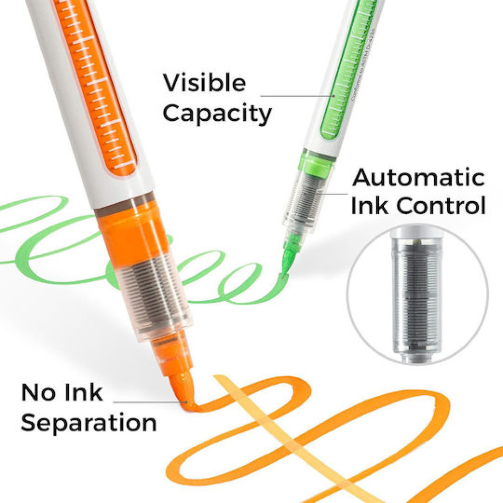 Ohuhu Σετ 24 Ανεξίτηλων Ακρυλικών Μαρκαδόρων Neon