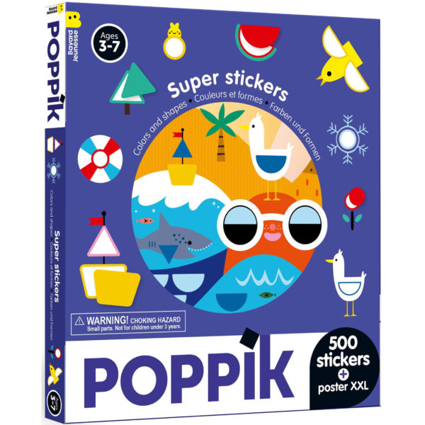 Poppik Sticker box με Αφίσα XXL και 500 Αυτοκόλλητα - Χρώματα και Σχήματα