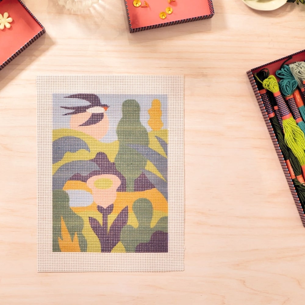 Djeco Atelier 64 - Kέντημα σε Καμβά "Άνοιξη"