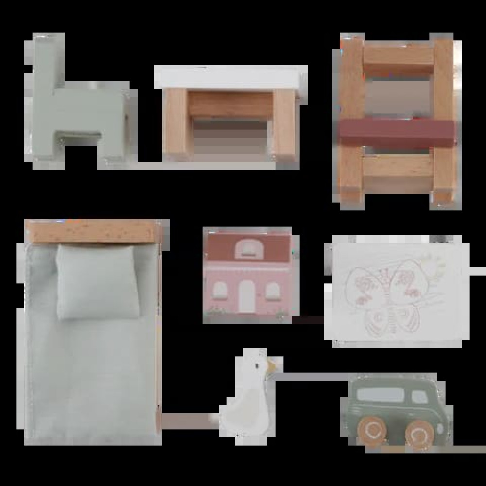 Little Dutch Σετ Παιδικού Δωματίου για Ξύλινο Κουκλόσπιτο FSC