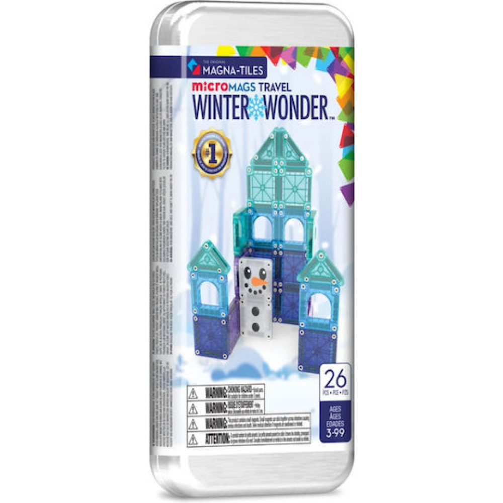 Magna-Tiles microMAGS Winter Wonder Travel 26 Τεμάχια – Μαγνητικά Πλακίδια STEM για Ταξίδι
