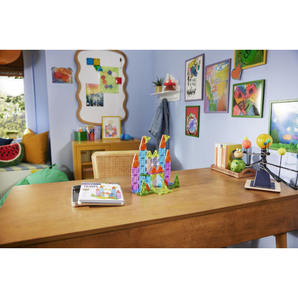 Magna-Tiles Travel Set Deluxe 55 Τεμάχια – Μαγνητικά Πλακίδια STEM για Ταξίδια & Μεταφορά