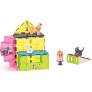 Magna-Tiles Pet Playhouse 50 Τεμάχια – Μαγνητικά Πλακίδια STEM με Κατοικίδια