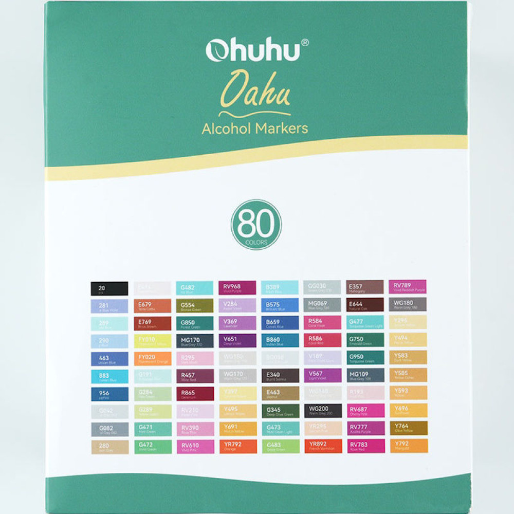 Ohuhu Oahu Σετ 80 Μαρκαδόρων Αλκοόλης Fine & Chisel