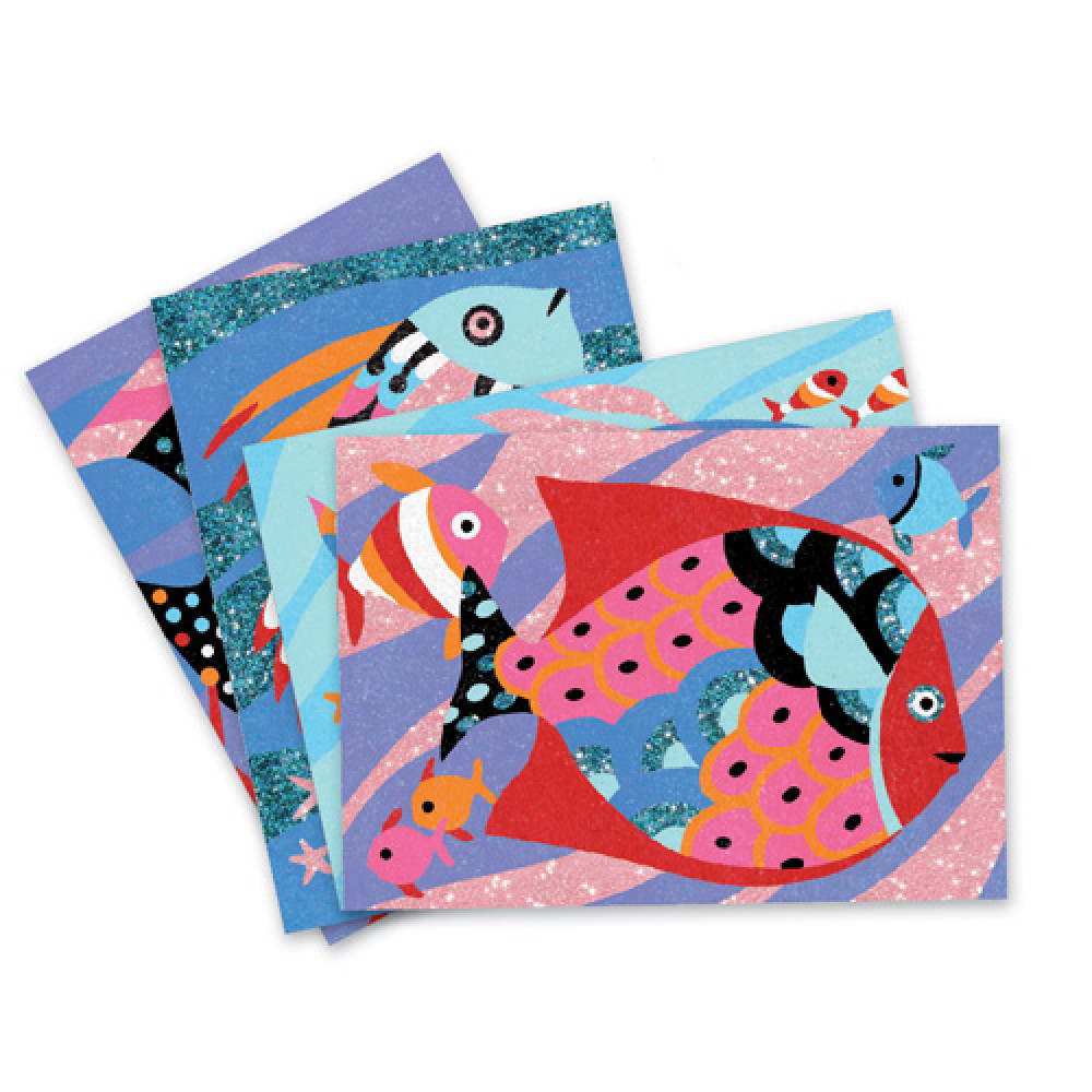 Djeco Χρωματίζω με Άμμο και Γκλίτερ Ψαράκια