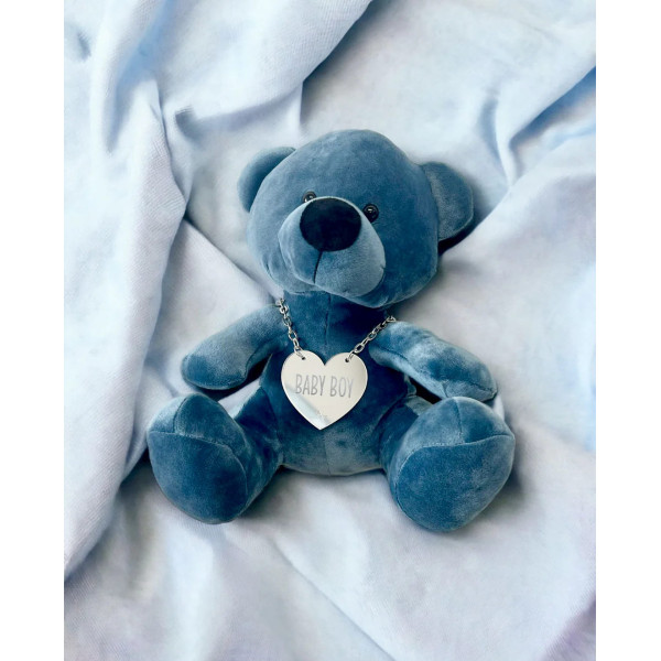 Βελούδινος Αρκούδος Beary "Baby Boy" 23cm - Γαλάζιο