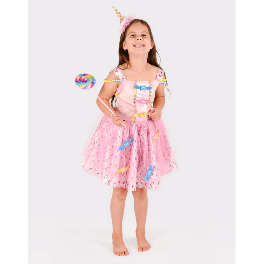 Den Goda Fen Παιδική Στολή Candy Μονόκερος Ζαχαρωτό με Ραβδί 6-8 ετών